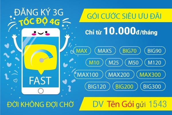 Cách đăng ký 3G Vinaphone ưu đãi khủng giá siêu rẻ 1 tháng/ 6 tháng/ 12 tháng