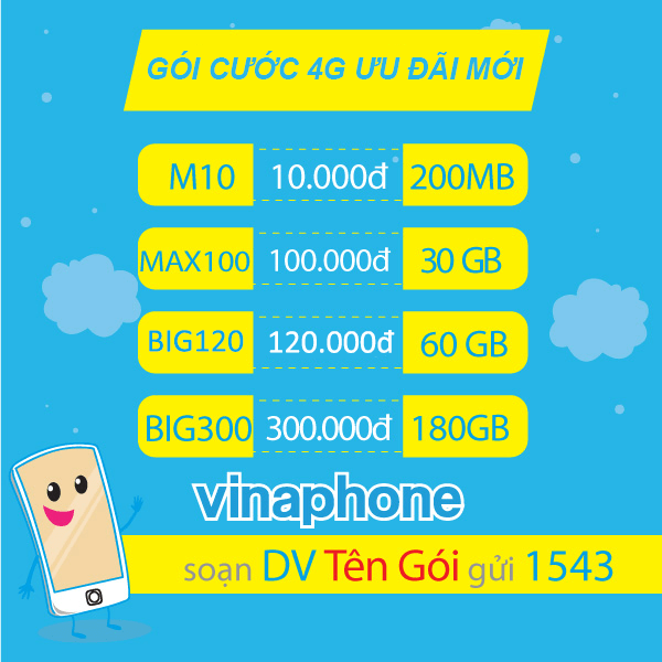 Cách đăng ký 4G Vinaphone nhận ưu đãi data khủng 