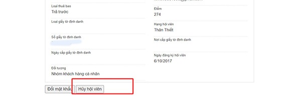 Hủy hội viên Vinaphone Plus