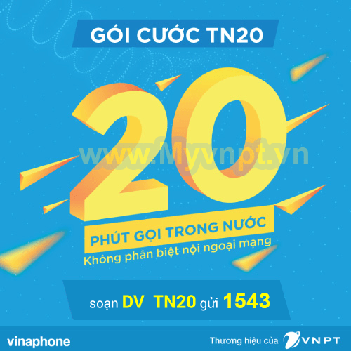 Đăng ký gói cước TN20 Vinaphone nhận 20 phút gọi miễn phí 