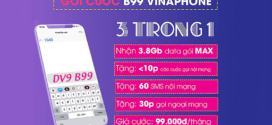 Đăng ký gói cước B99 Vinaphone chỉ 99K có 3.8GB, 60SMS, gọi Free