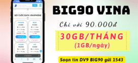 Đăng ký gói BIG90 Vinaphone 30GB Data dùng 30 ngày chỉ 90K