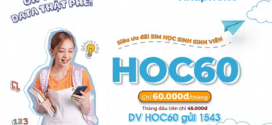 Đăng ký gói HOC60 Vinaphone nhận 60GB data, miễn phí Tiktok, Youtube, HocMai