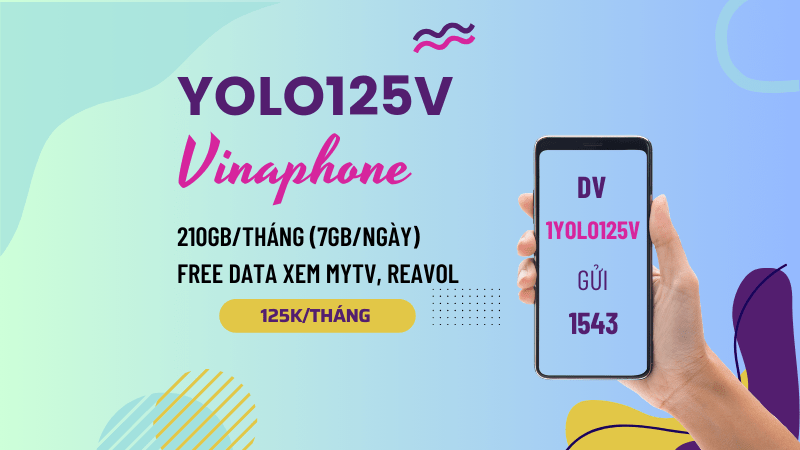 Đăng ký gói YOLO125V Vinaphone có ngay 210GB, miễn phí data MyTV và Reavol